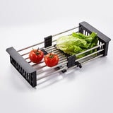 Adjustable Stainless Steel Dry Rack Basket Drain Tray Drain Rack Over Sink