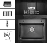 Sink Single Bowl Kitchen Sink 500 * 400mm (Faucet Not Included) Matt Black