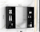 Bathroom Mirror Cabinet  96x65cm  Black