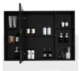 Bathroom Mirror Cabinet  96x65cm  Black