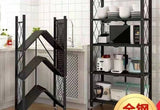 Foldable 5 Tier Kitchen Trolley Shelving Unit with Wheels