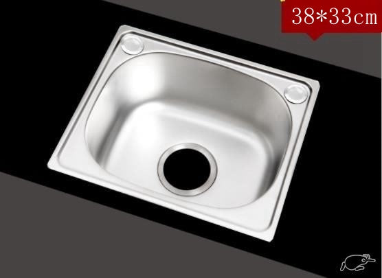 Sink Single Bowl Sink Insert Stainless Steel 38*33cm  with Waste & Clips