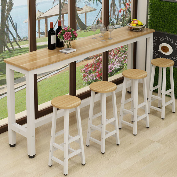 Bar Table 160cm*40cm  with 4 Stools White legs