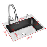 Sink Single Bowl Kitchen Sink 500 * 400mm (Faucet Not Included) Matt Black