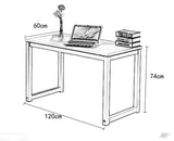 Study Table Computer Desk & Steel Legs All White