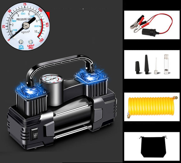Heavy Duty Double Cylinders 12V Air Compressor Pump With Light
