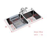 Sink Double Bowl 304 Stainless Steel Kitchen Sink 720 * 400mm