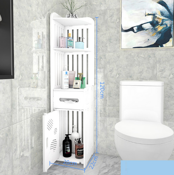 Bathroom Storage Cabinet Shelf Toilet Corner Organiser with Door