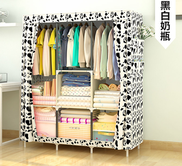 Portable Clothes Wardrobe Storage Cupboard #SANGUA-BLACK – ushopnz