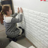 Wallpaper Wall Sticker 3D Brick Look White Color