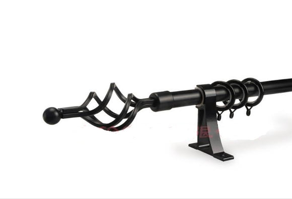 Curtain Pole  Extendable rod 160-310cm Black Single