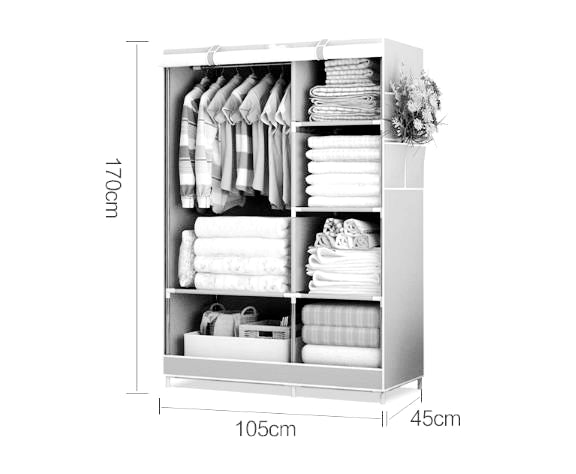 Portable Clothes Wardrobe Storage Cupboard # Dan-Blue – ushopnz