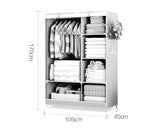 Portable Clothes Wardrobe Storage Cupboard # Dan-Blue