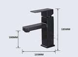 Basin Mixer Tapware Square Column Vanity Tap Matt Black