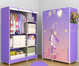 Portable Clothes Wardrobe Storage Cupboard # Dan-Purple