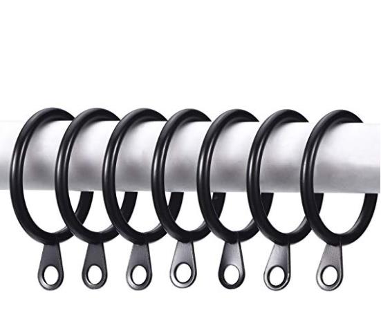 Metal curtain rings curtain Hooks Black Color 10 Pics Free Shipping