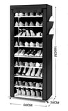 9-Tier Canvas Fabric Shoe Rack Storage Cabinet with Dustproof Cover