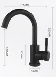 Basin Mixer Tapware Column Vanity Tap Matt Black #Xiaowan