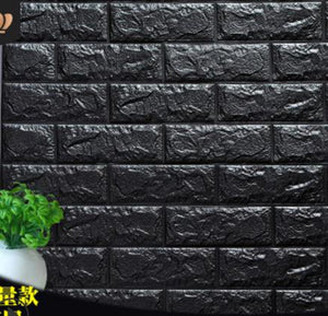 Wallpaper Wall Sticker 3D Brick Look Black  Color