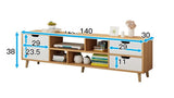 Entertainment TV Unit White Color with Wood Legs  140cm