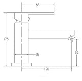 Mixer Tap Bathroom Faucet  Square Column Vanity Tap