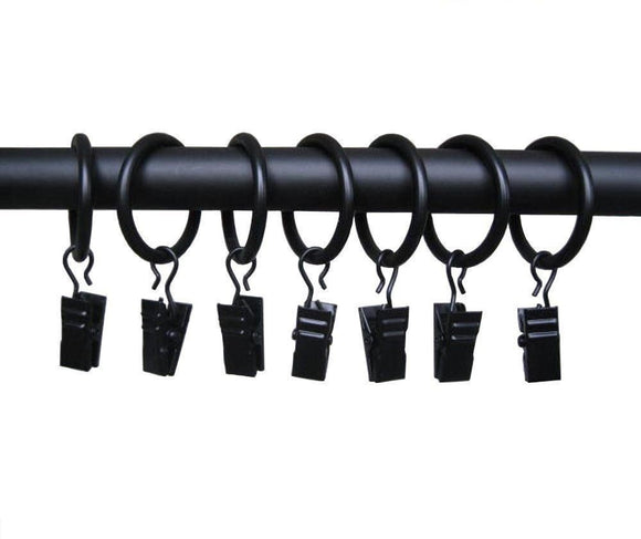 Metal Curtain Rings Curtain Hooks Black Color 10 Pics Free Shipping