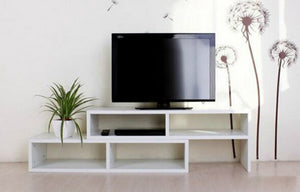 Adjustable Entertainment TV Unit White Color 195cm*30cm*50cm