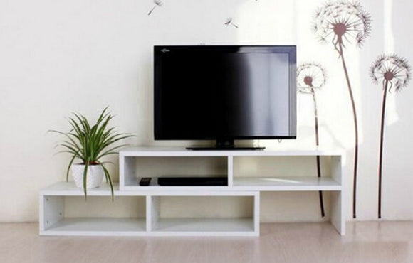 Adjustable Entertainment TV Unit White Color 195cm*30cm*50cm