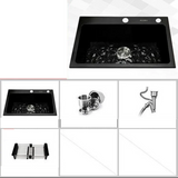 Composite Black Sink Single Bowl Kitchen Sink 550 * 430mm (Faucet Not Included)