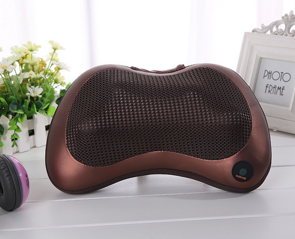 Home Car Use Electric Body Massage Pillow Massager Neck Cushion Brown
