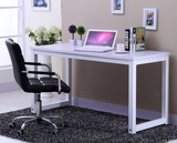 Study Table Computer Desk & Steel Legs All White