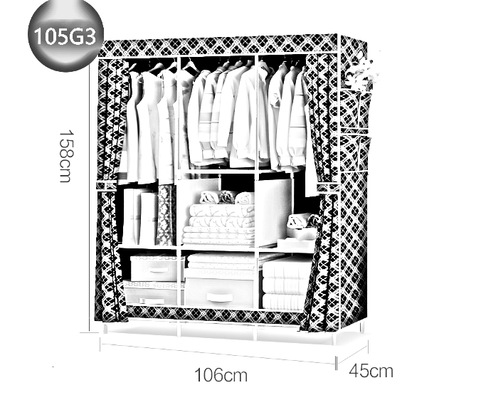 Portable Clothes Wardrobe Storage Cupboard # Brown105 – ushopnz